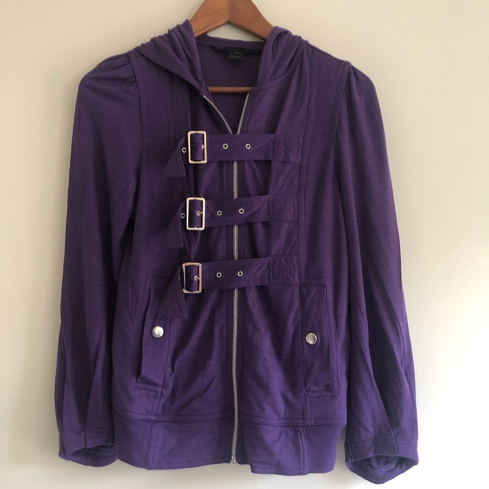 Marc by Marc Jacobs Purple Buckle Zip Hoodie